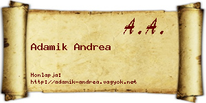 Adamik Andrea névjegykártya